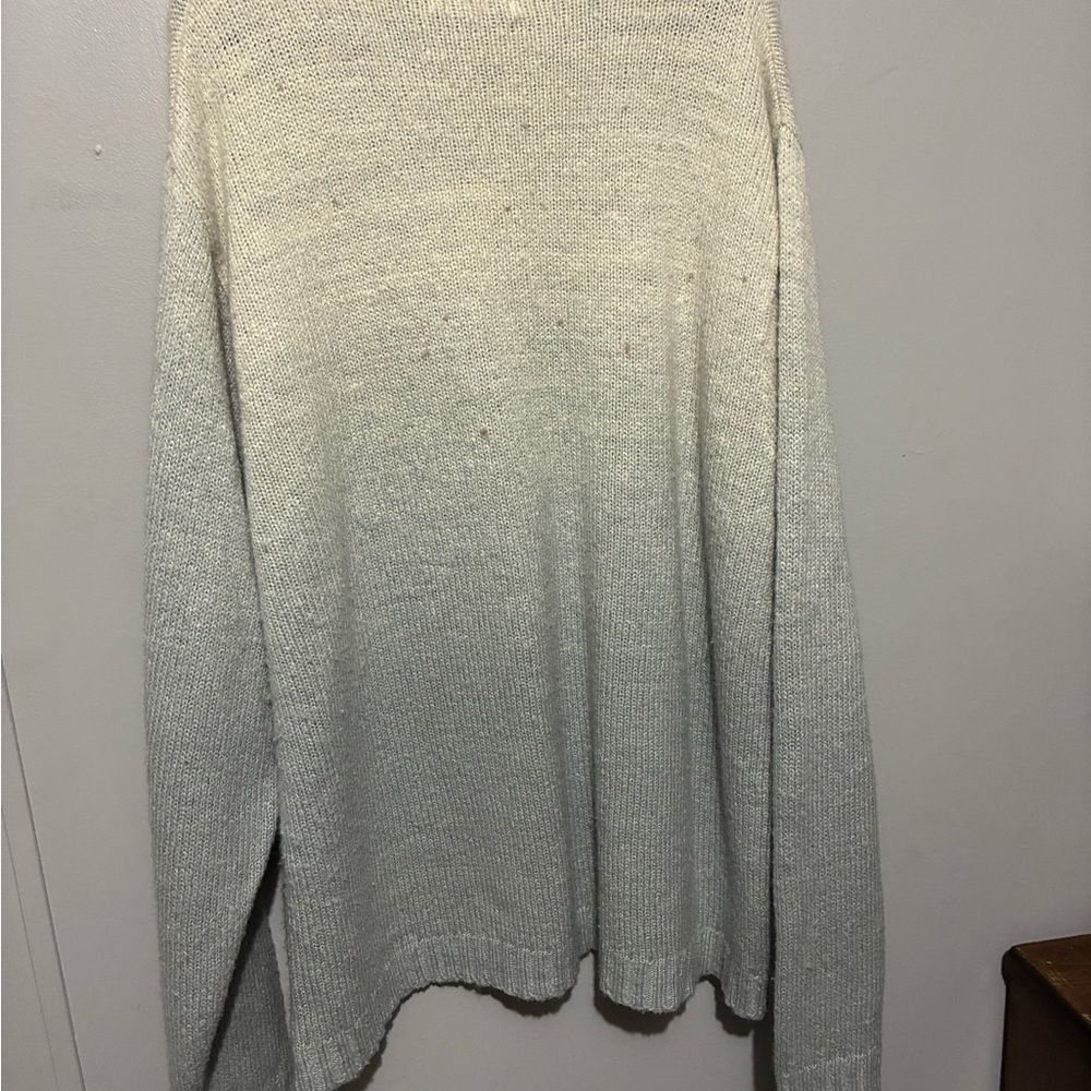 Pelle Pelle Cream and Gray Crewneck Sweater